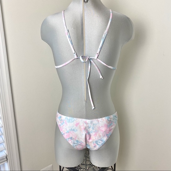 ONIA Bikini triangle top & bottom Set Size Small S pastel tones strappy back - Picture 5 of 7